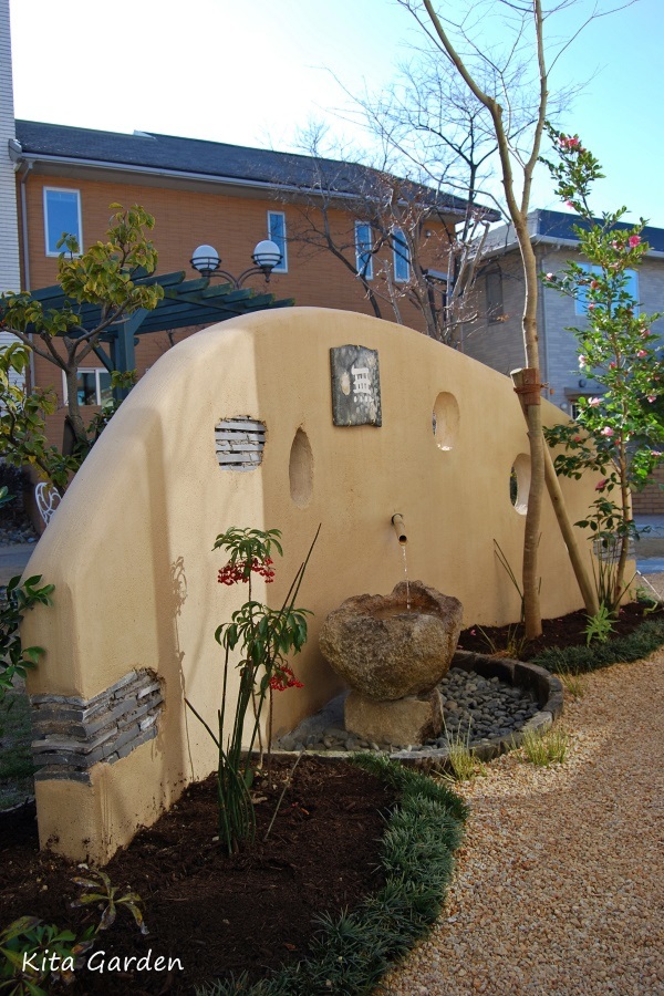 大阪吹田市の和室前に造った和風の庭