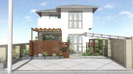 伊丹市E様邸の外構と庭のプランニング図面