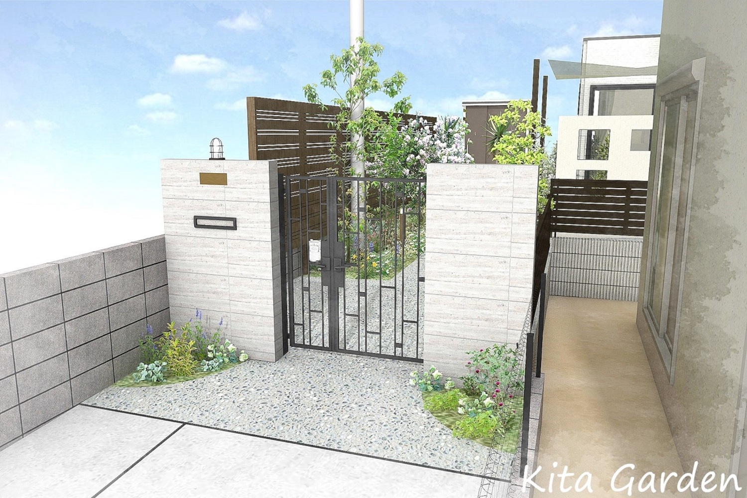 伊丹市S様邸の新築外構と庭のプランニング図面