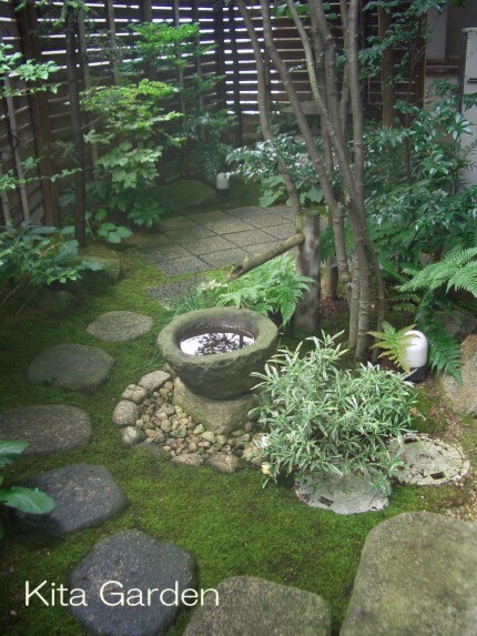大阪市の苔庭の和風の庭