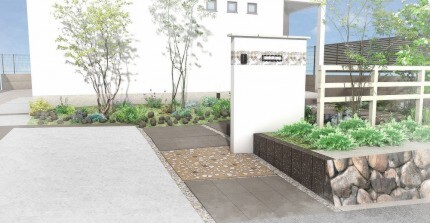 兵庫川西市の新築住宅の外構プラン図面