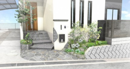 宝塚市K様邸の外構と庭のプランニング図面