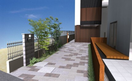 大阪市F様邸の外構プランニングのイメージ図面