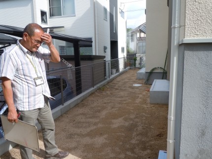 宝塚市の庭リフォーム施工過程