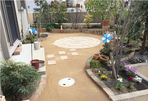 大阪のお庭の雑草対策工事