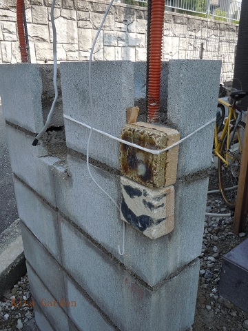 西宮市の外構門柱施工写真