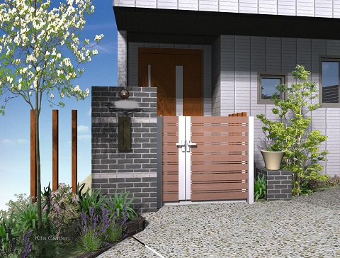 芦屋市の外構プランニングのイメージ図面