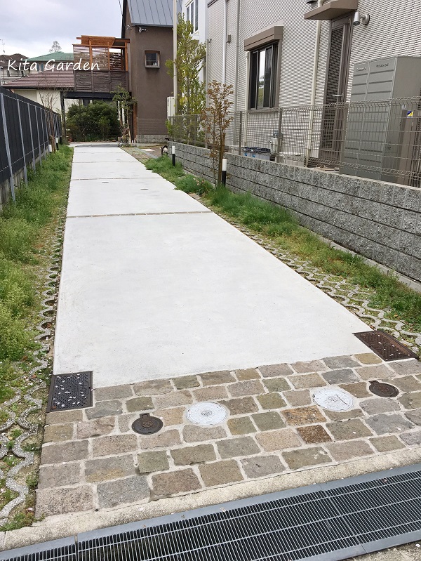 西宮市の旗竿地の外構