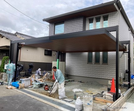 伊丹市のカーポート設置工事