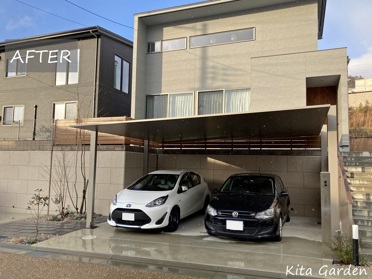 宝塚市のLIXILカーポートSC設置工事