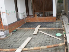 大阪箕面市の新築外構土間工
