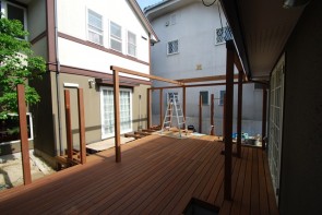 豊中市のウッドデッキ工事