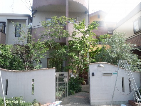 西宮市の外構と庭をリフォームした施工例