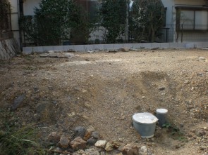 川西市の新築外構ブロック工