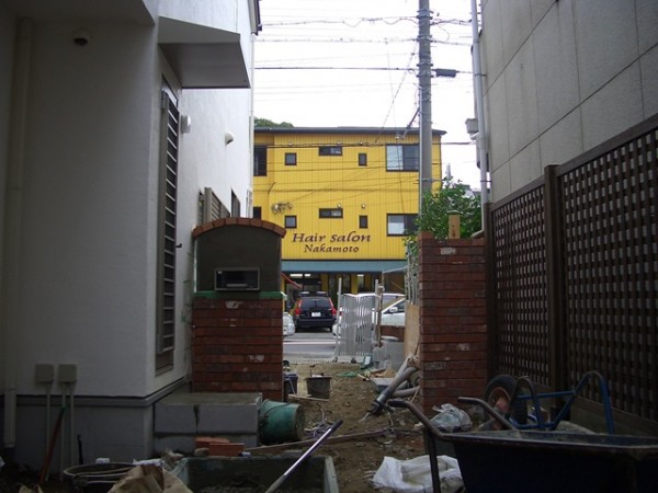 大阪府池田市の外構の門柱工事