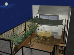 大阪の屋上のお庭リフォームプラン図面