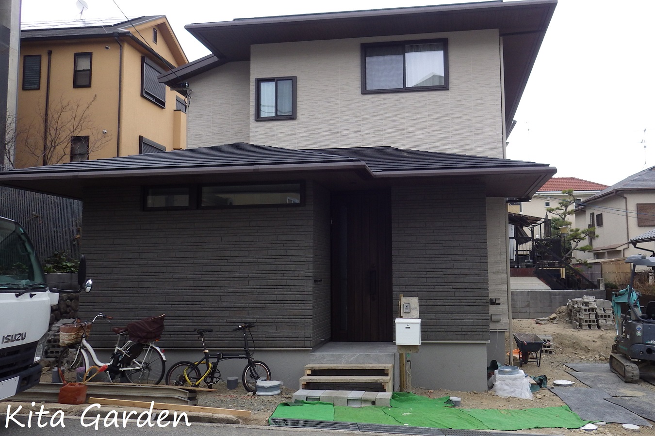 西宮市の新築外構と庭工事