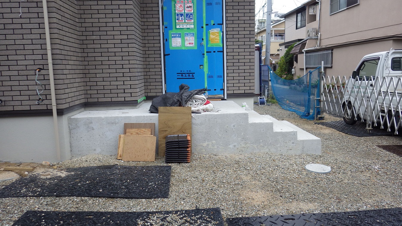 芦屋市の新築外構アプローチ工事