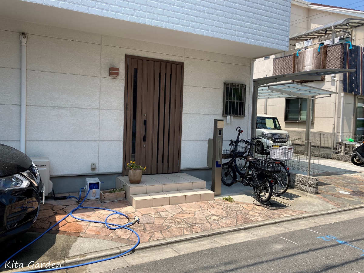 自転車置き場のサイクルポート工事