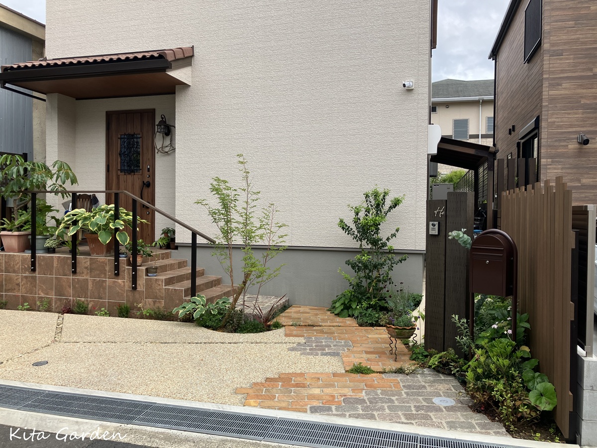 伊丹市の新築外構と庭工事