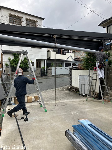 伊丹市のガレージシャッター工事