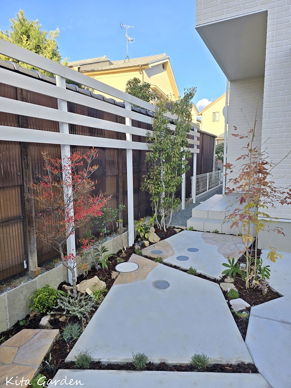 宝塚市の新築外構の植栽工事