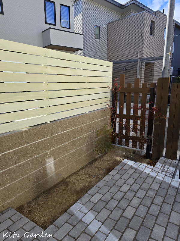 宝塚市の新築庭工事の植栽工事