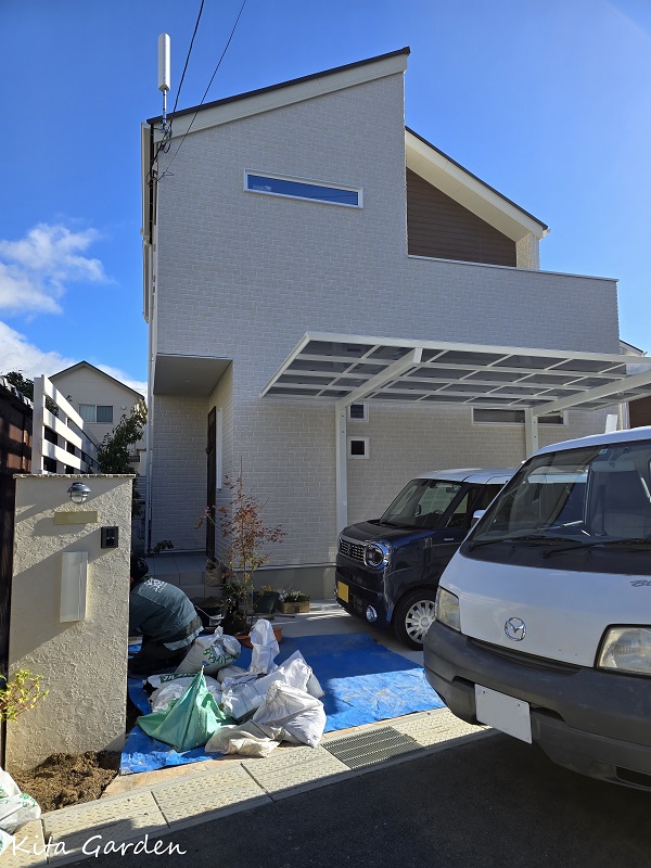 宝塚市の新築外構庭工事