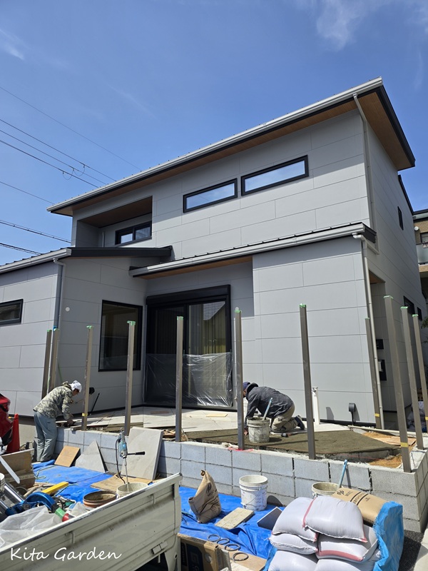 兵庫県尼崎市の新築エクステリア工事