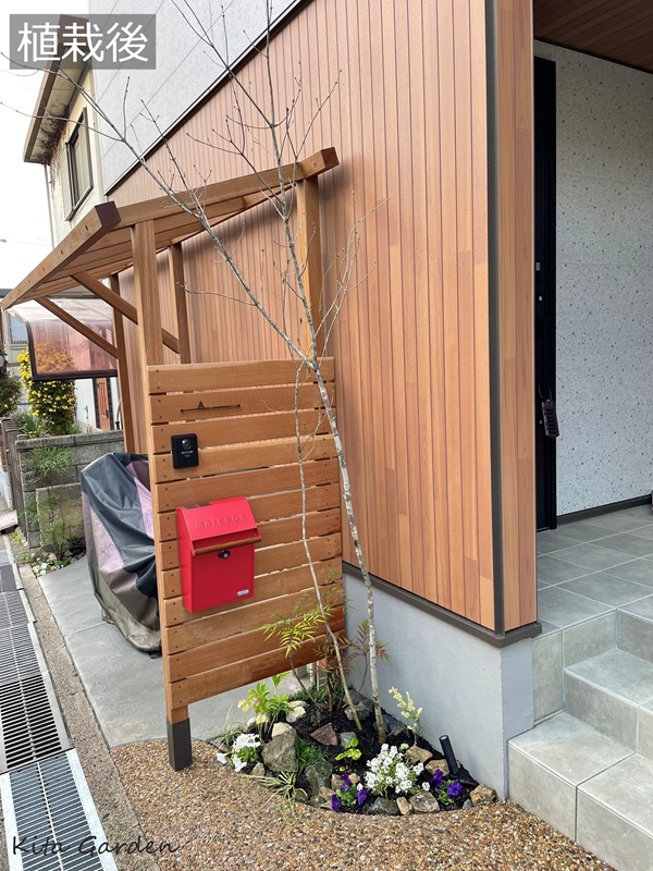 大阪府枚方市新築外構工事の植栽後