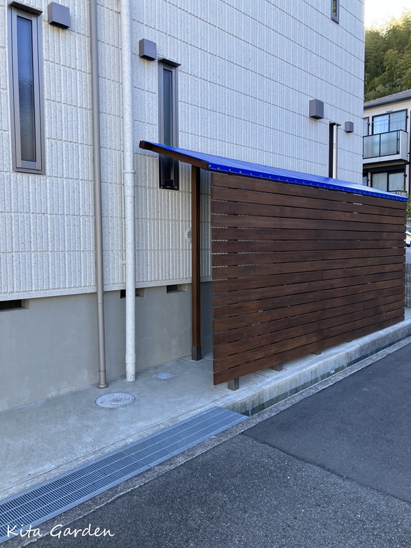 宝塚市で後付け設置したサイクルポート