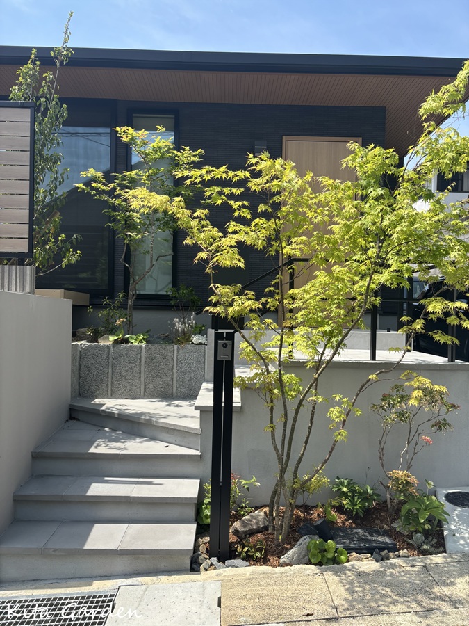 宝塚市の和モダン外構の植栽