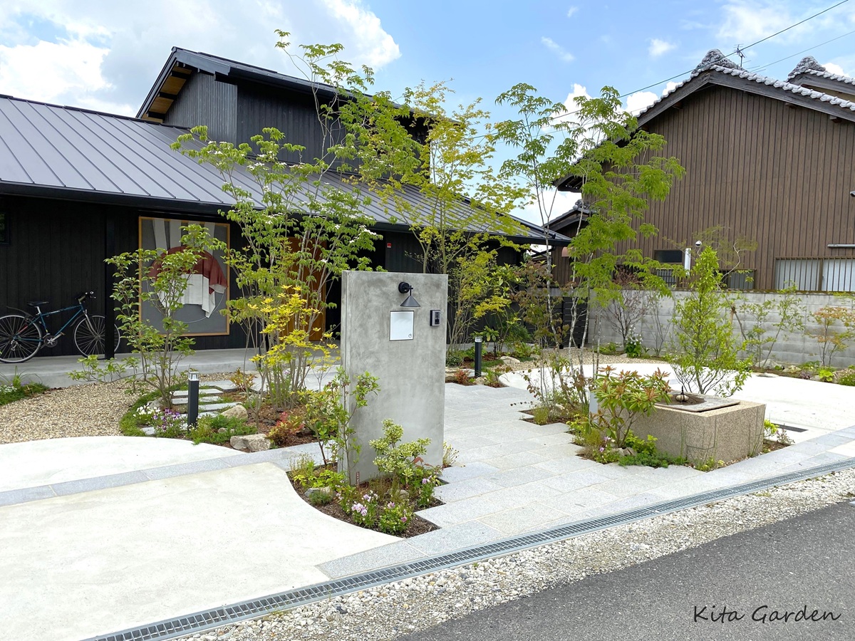 奈良県の和モダン外構の植栽