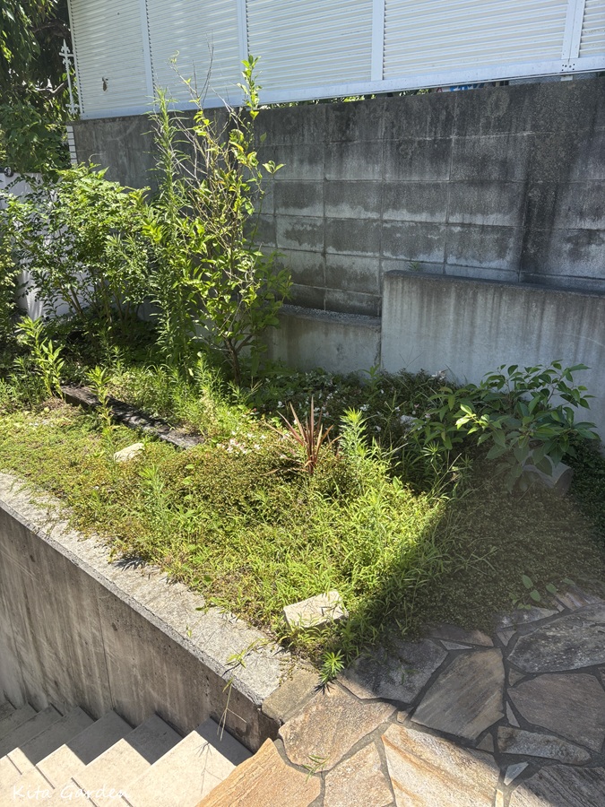 吹田市狭いスペースの庭リフォーム工事