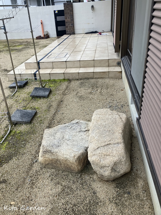 伊丹市庭リフォーム工事の和室前