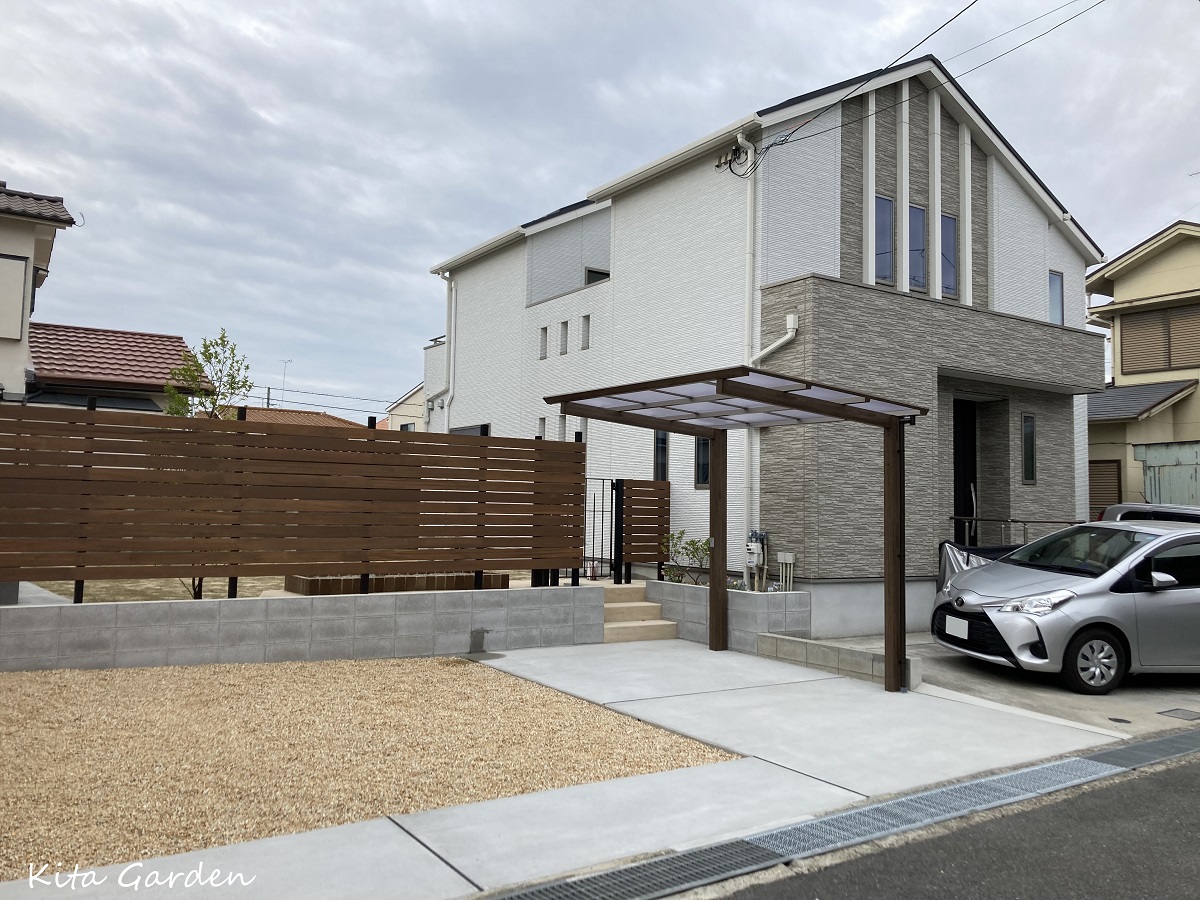 伊丹市の空き地の外構と庭リフォーム