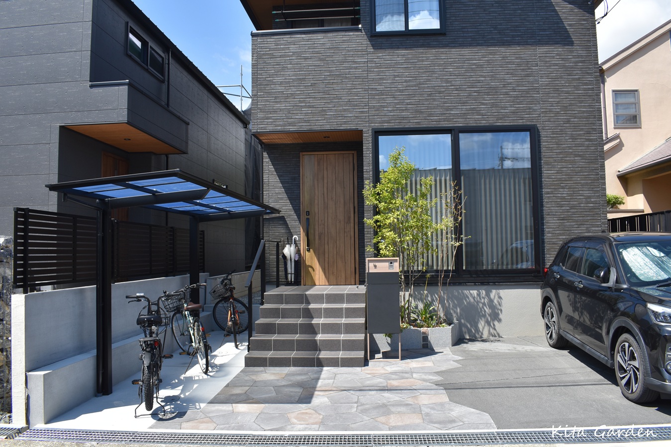 伊丹市外構アルミのサイクルポート